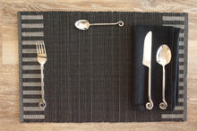 Load image into Gallery viewer, Kalum Black Striped Placemat - Set of 2