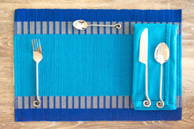 Load image into Gallery viewer, Serendib Blue Placemats - Set of 2